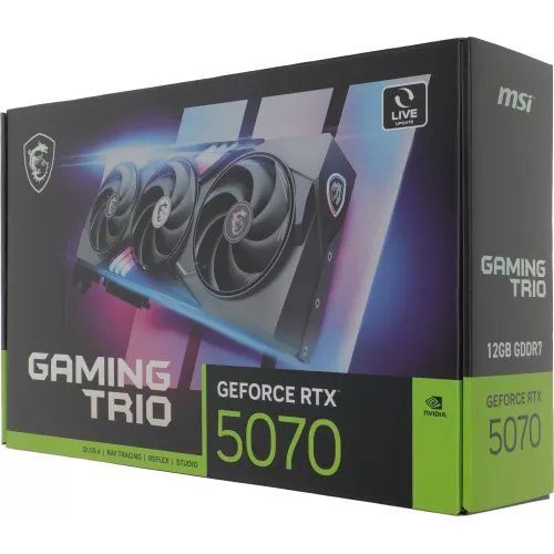 Видеокарта MSI PCI-E 5.0 RTX 5070 12G GAMING TRIO NVIDIA GeForce RTX 5070 12Gb 192bit GDDR7 2512/28000 HDMIx1 DPx3 HDCP Ret