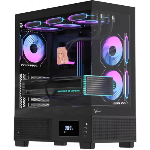 Корпус Formula Crystal E1 Floe черный без БП ATX 6x120mm 2xUSB3.0 audio bott PSU