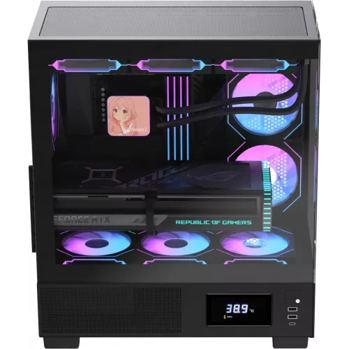 Корпус Formula Crystal E1 Floe черный без БП ATX 6x120mm 2xUSB3.0 audio bott PSU