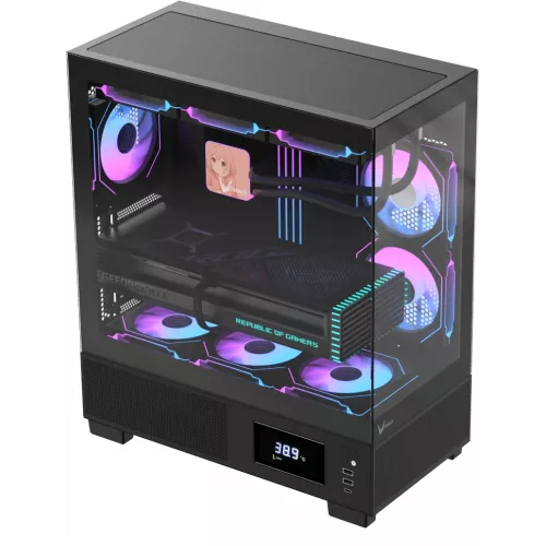 Корпус Formula Crystal E1 Floe черный без БП ATX 6x120mm 2xUSB3.0 audio bott PSU