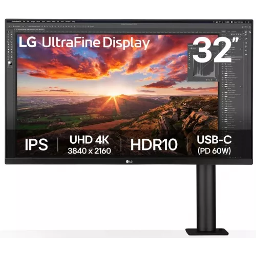 Монитор LG 31.5" UltraFine 32UN880K-B черный IPS LED 16:9 HDMI M/M матовая HAS Piv 1000:1 380cd 178гр/178гр 3840x2160 60Hz DP 4K USB 10.3кг