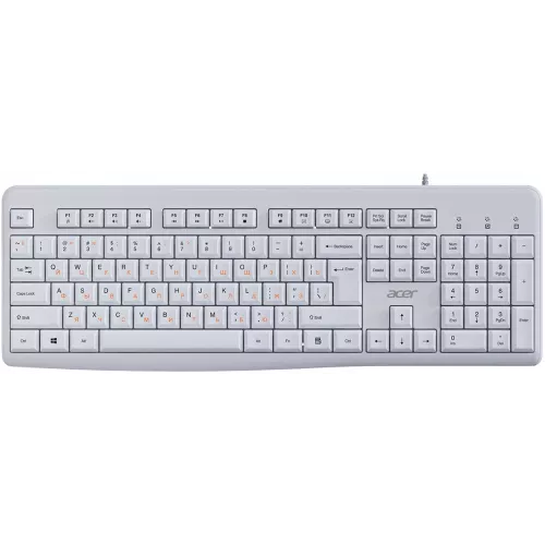 Клавиатура Acer OKW500 белый USB Multimedia (ZL.KBDEE.01S) кабель 1.8м