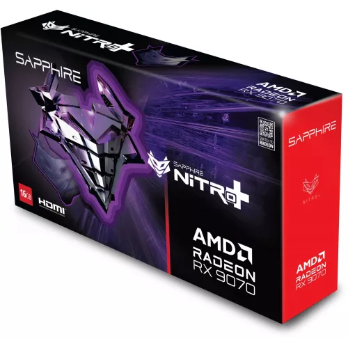 Видеокарта Sapphire PCI-E 5.0 11349-01-20G NITRO+AMD RADEON RX 9070 OC AMD Radeon RX 9070 16Gb 256bit GDDR6 2210/20000 HDMIx2 DPx2 HDCP Ret