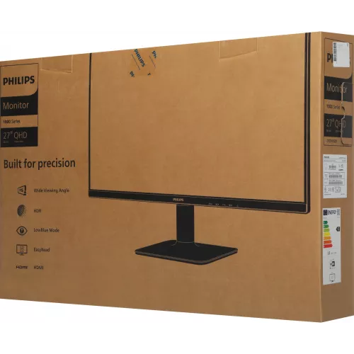 Монитор Philips 27" 27E2N1500L черный IPS LED 16:9 HDMI матовая 1000:1 300cd 178гр/178гр 2560x1440 75Hz DP 2K 3.19кг