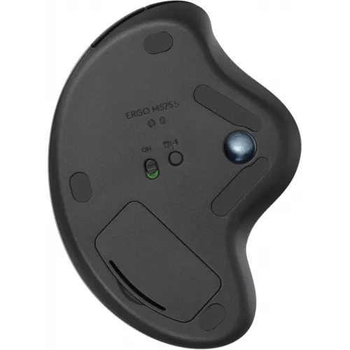 Трекбол Logitech M575S черный оптическая 2000dpi беспров. BT/Radio USB 4but (910-007035)