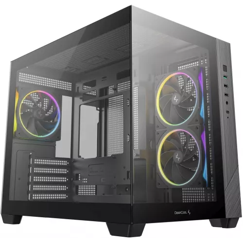 Корпус Deepcool CG330 3F черный без БП mATX 6x120mm 4x140mm 2xUSB2.0 1xUSB3.0 audio bott PSU