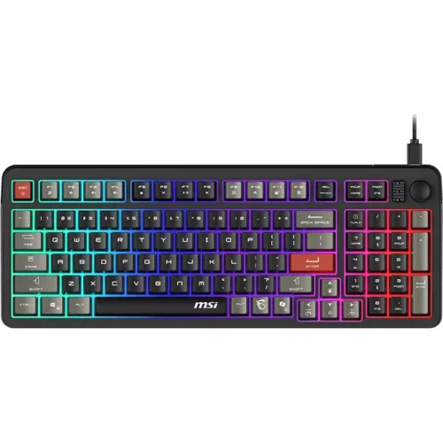 Клавиатура MSI GK110 черный/серый USB Multimedia for gamer LED (S11-04RU258-HH9) кабель 1.5м