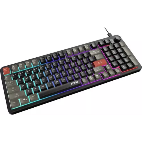 Клавиатура MSI GK110 черный/серый USB Multimedia for gamer LED (S11-04RU258-HH9) кабель 1.5м