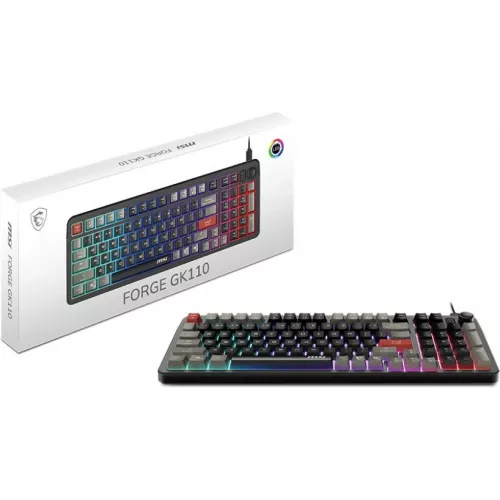 Клавиатура MSI GK110 черный/серый USB Multimedia for gamer LED (S11-04RU258-HH9) кабель 1.5м
