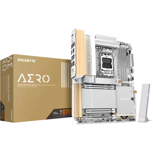 Материнская плата Gigabyte X870E AERO X3D WOOD Socket AM5 AMD X870E 4xDDR5 ATX AC`97 8ch(7.1) 2x5Gg RAID+HDMI
