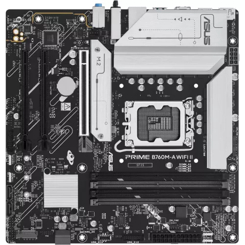Материнская плата Asus PRIME B760M-A WIFI II Soc-1700 Intel B760 4xDDR5 mATX AC`97 8ch(7.1) 2.5Gg RAID+HDMI+DP