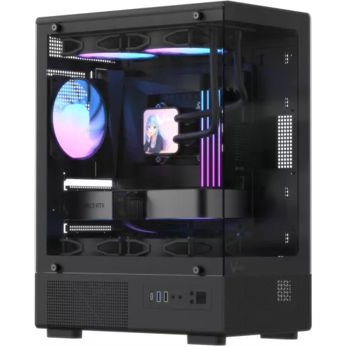 Корпус Formula Crystal Z1CM v2 черный без БП mATX 1xUSB2.0 1xUSB3.0 audio bott PSU