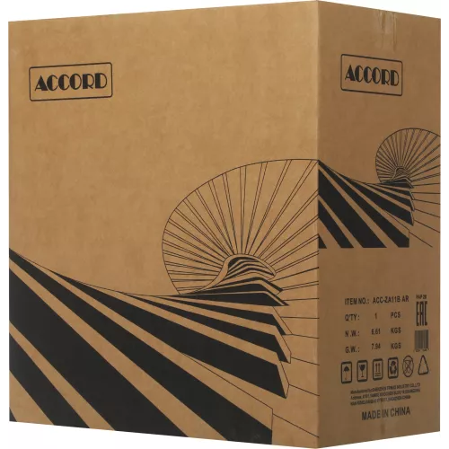 Корпус Accord ACC-ZA11B AR черный без БП ATX 3x120mm 1xUSB2.0 2xUSB3.0 audio bott PSU