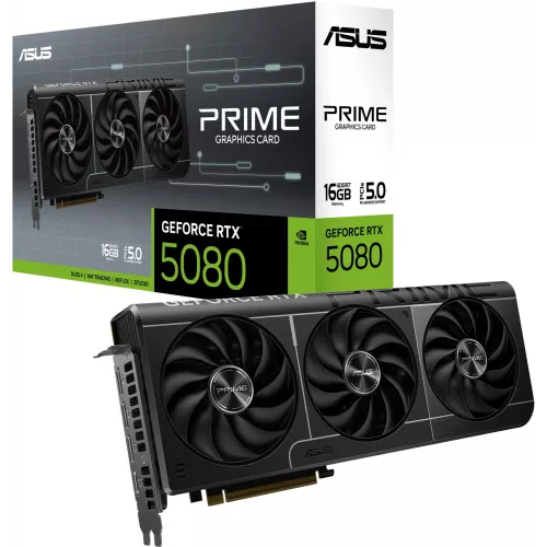 Видеокарта Asus PCI-E 5.0 PRIME-RTX5080-16G NVIDIA GeForce RTX 5080 16Gb 256bit GDDR7 2617/30000 HDMIx1 DPx3 HDCP Ret