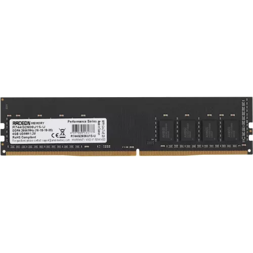 Память DDR4 4Gb 2666MHz AMD R744G2606U1S-U Radeon R7 Performance Series RTL PC4-21300 CL16 DIMM 288-pin 1.2В Ret