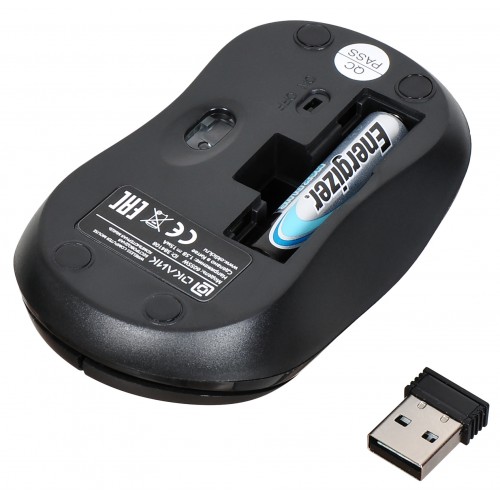 Мышь Оклик 605SW черный оптическая 1200dpi беспров. USB для ноутбука 3but (384108)