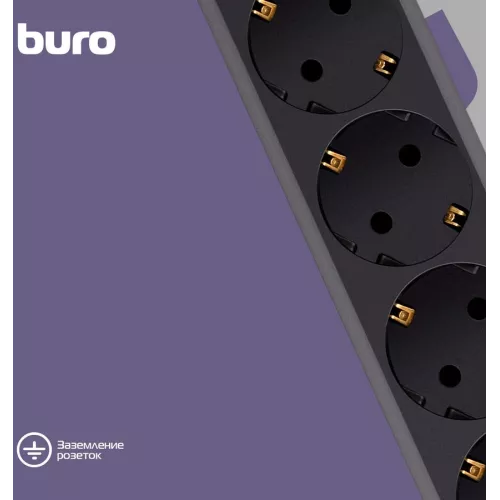 Сетевой фильтр Buro 600SH-16-3-B 3м (6 розеток) черный (коробка)