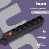 Сетевой фильтр Buro 600SH-16-5-B 5м (6 розеток) черный (коробка)