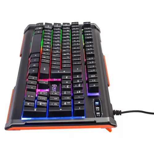 Клавиатура Оклик 710G BLACK DEATH черный/оранжевый USB Multimedia for gamer LED (476393) кабель 1.5м