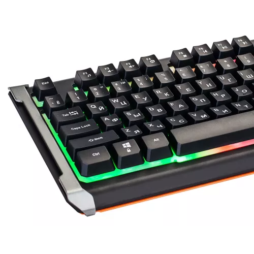 Клавиатура Оклик 710G BLACK DEATH черный/оранжевый USB Multimedia for gamer LED (476393) кабель 1.5м
