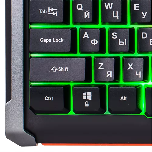 Клавиатура Оклик 710G BLACK DEATH черный/оранжевый USB Multimedia for gamer LED (476393) кабель 1.5м
