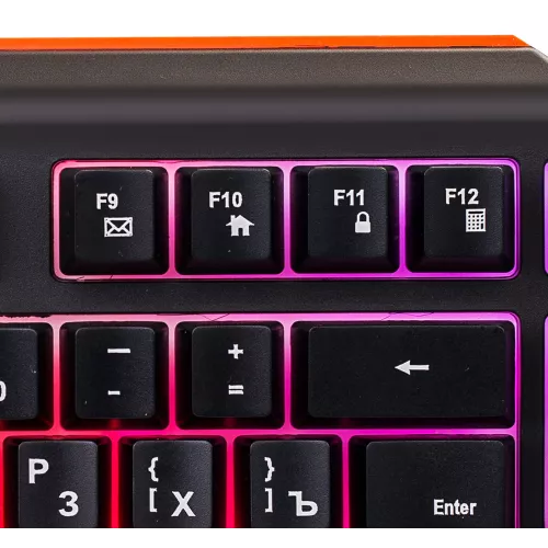 Клавиатура Оклик 710G BLACK DEATH черный/оранжевый USB Multimedia for gamer LED (476393) кабель 1.5м