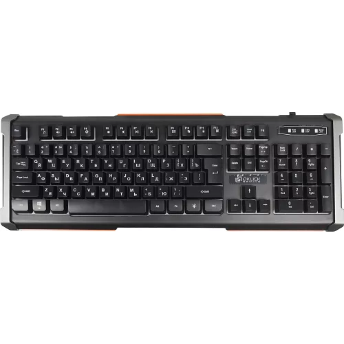 Клавиатура Оклик 710G BLACK DEATH черный/оранжевый USB Multimedia for gamer LED (476393) кабель 1.5м