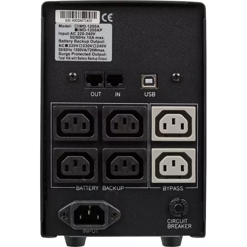 Источник бесперебойного питания Powercom Imperial IMD-1200AP 720Вт 1200ВА черный
