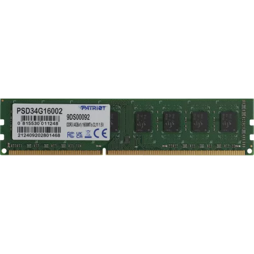 Память DDR3 4GB 1600MHz Patriot PSD34G16002 Signature Line RTL PC3-12800 CL11 DIMM 240-pin 1.5В dual rank Ret