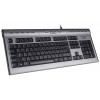 Клавиатура A4Tech KLS-7MUU серебристый/черный USB slim Multimedia (KLS-7MUU USB) кабель 1.5м