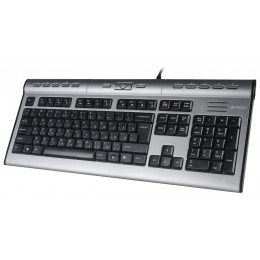 Клавиатура A4Tech KLS-7MUU серебристый/черный USB slim Multimedia (KLS-7MUU USB) кабель 1.5м