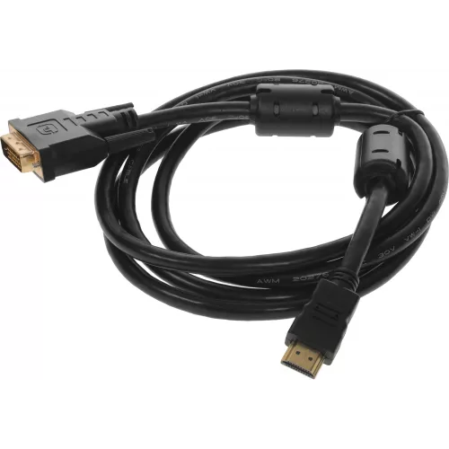 Кабель Buro HDMI (m) DVI-D (m) 1.8м (HDMI-19M-DVI-D-1.8M) феррит.кольца черный