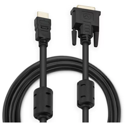 Кабель Buro HDMI (m) DVI-D (m) 1.8м (HDMI-19M-DVI-D-1.8M) феррит.кольца черный