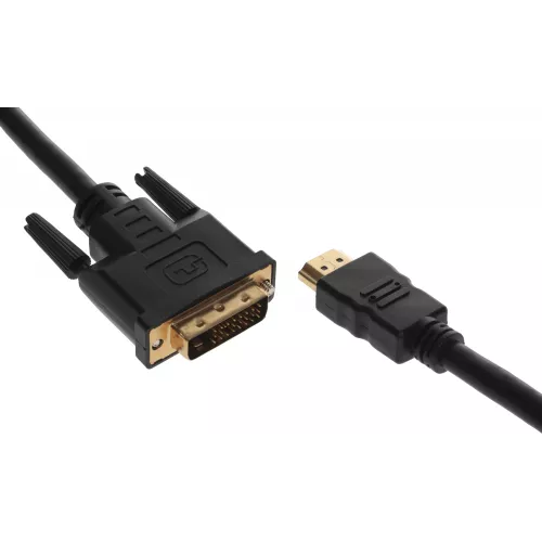 Кабель Buro HDMI (m) DVI-D (m) 1.8м (HDMI-19M-DVI-D-1.8M) феррит.кольца черный