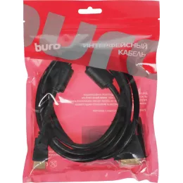 Кабель Buro HDMI (m) DVI-D (m) 1.8м (HDMI-19M-DVI-D-1.8M) феррит.кольца черный