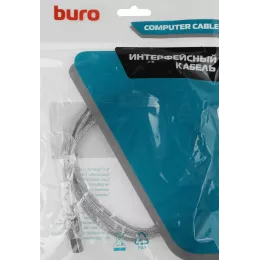 Кабель Buro USB A(m) USB B(m) 1.8м (USB2.0-AM/BM-Trans) прозрачный