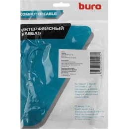 Кабель Buro USB A(m) USB B(m) 1.8м (USB2.0-AM/BM-Trans) прозрачный