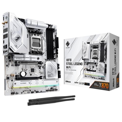 Купить материнскую плату Asrock X870 STEEL LEGEND WIFI Socket AM5 — 4xDDR5, ATX, RAID, HDMI