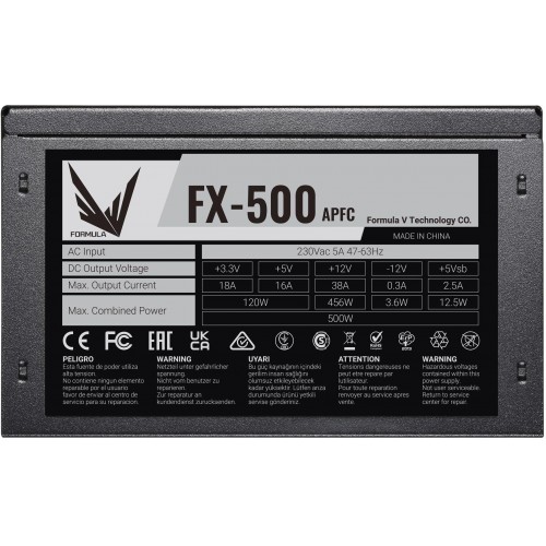 Блок питания Formula ATX 500W FX-500 с APFC и 120mm вентилятором - надежное решение для вашего ПК