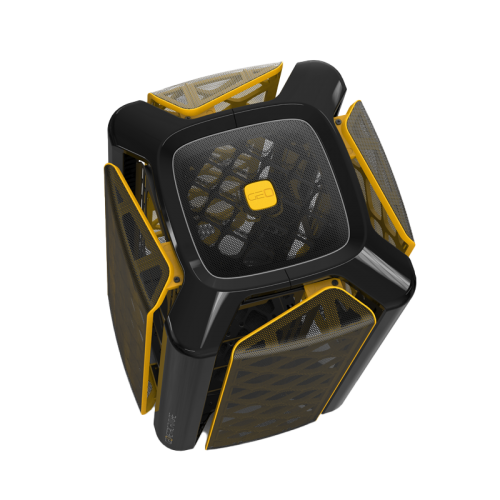 Корпус ПК без блока питания/ Case Geometric Future Model 2 The Ark, Mini-Tower, no fans, 3xUSB-A 3.0, 1xUSB 3.2 Type-C, mATX, mITX Black/Gold Geometric Future