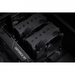 Кулер для процессора/ CPU Cooler Noctua NH-D15 chromax.black (183W, 4-pin PWM, 165mm, Al/Cu, 6x6mm, 2x140mm, 82.43CFM, 24.6dBA, 1500RPM, S: 1851/1700/1200/115X, AM5/AM4, Black)