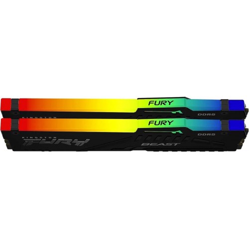 Память оперативная/ Kingston 64GB 5600MT/s DDR5 CL40 DIMM (Kit of 2) FURY Beast RGB XMP Kingston