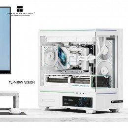 Корпус без блока питания/ Case Thermalright M10 Vision FAN4-M, Mini-Tower, TG, LCD, 4x120mm ARGB, 2xUSB-A 3.0, 1xUSB Type-C, mATX, mITX White