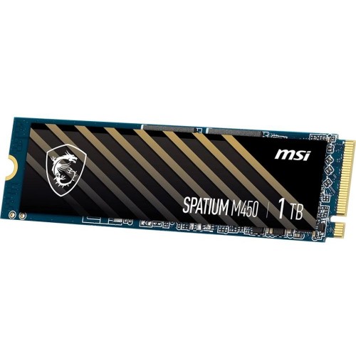 MSI SSD SPATIUM M450, 1000GB, M.2(22x80mm), NVMe, PCIe 4.0 x4, 3D TLC, R/W 3400/2500, IOPs , TBW 350, DWPD 0.19 (5 лет) MSI