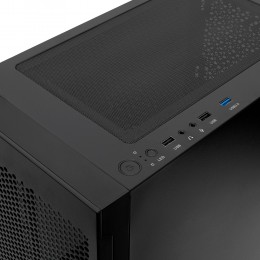 Корпус без блока питания/ Case HSPD M540, Mesh Mid Tower, Black, TG, 0.45 SPCC, no fans, ATX, mATX, mITX, 160/300/150mm, 2x2.5", 2x3.5", 7xPCI, 1xUSB-A 3.0, 2xUSB-A 2.0, 365x216x405mm