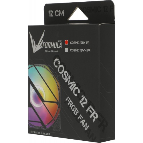 Вентилятор для корпуса Formula Cosmic 12BK FR RGB 120мм - тихий и эффективный 3-pin/4-pin (Molex), черный, 22.3дБ