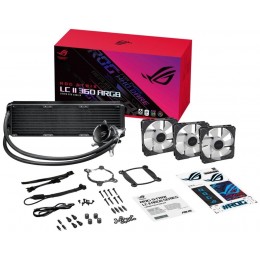 Система водяного охлаждения ASUS ROG Strix LC II 360 ARGB Soc-AM4/1151/1200/2066/1700 черный 4-pin 37.6dB Al Ret (90RC00F1-M0UAY4) [90RC00F1-M0UAY4]
