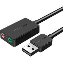 Внешняя звуковая карта Vention USB Черная, шт.