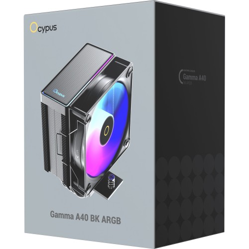 Кулер для процессора Ocypus Gamma A40 BK ARGB - Эффективное охлаждение до 200W, 4-pin PWM, совместимость с AM5/AM4