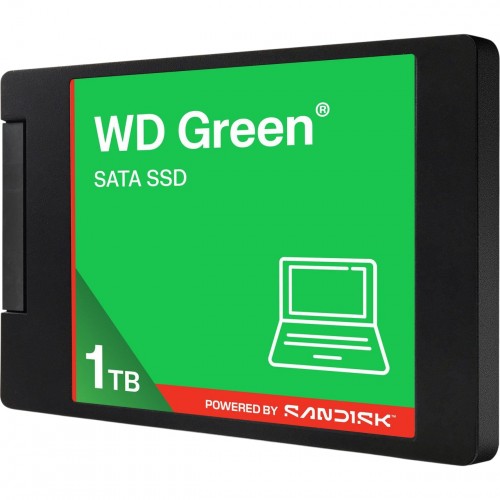 Твердотельный накопитель/ WD SSD Green, 1.0TB, 2.5" 7mm, SATA3, QLC, R/W 545/385MB/s, IOPs н.д./н.д., TBW н.д., DWPD н.д. (12 мес.)